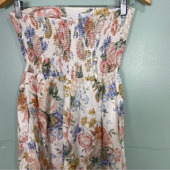 Zimmermann Bowie Strapless Floral‎ Print Linen Jumpsuit Sz 4?? - Picture 6 of 15